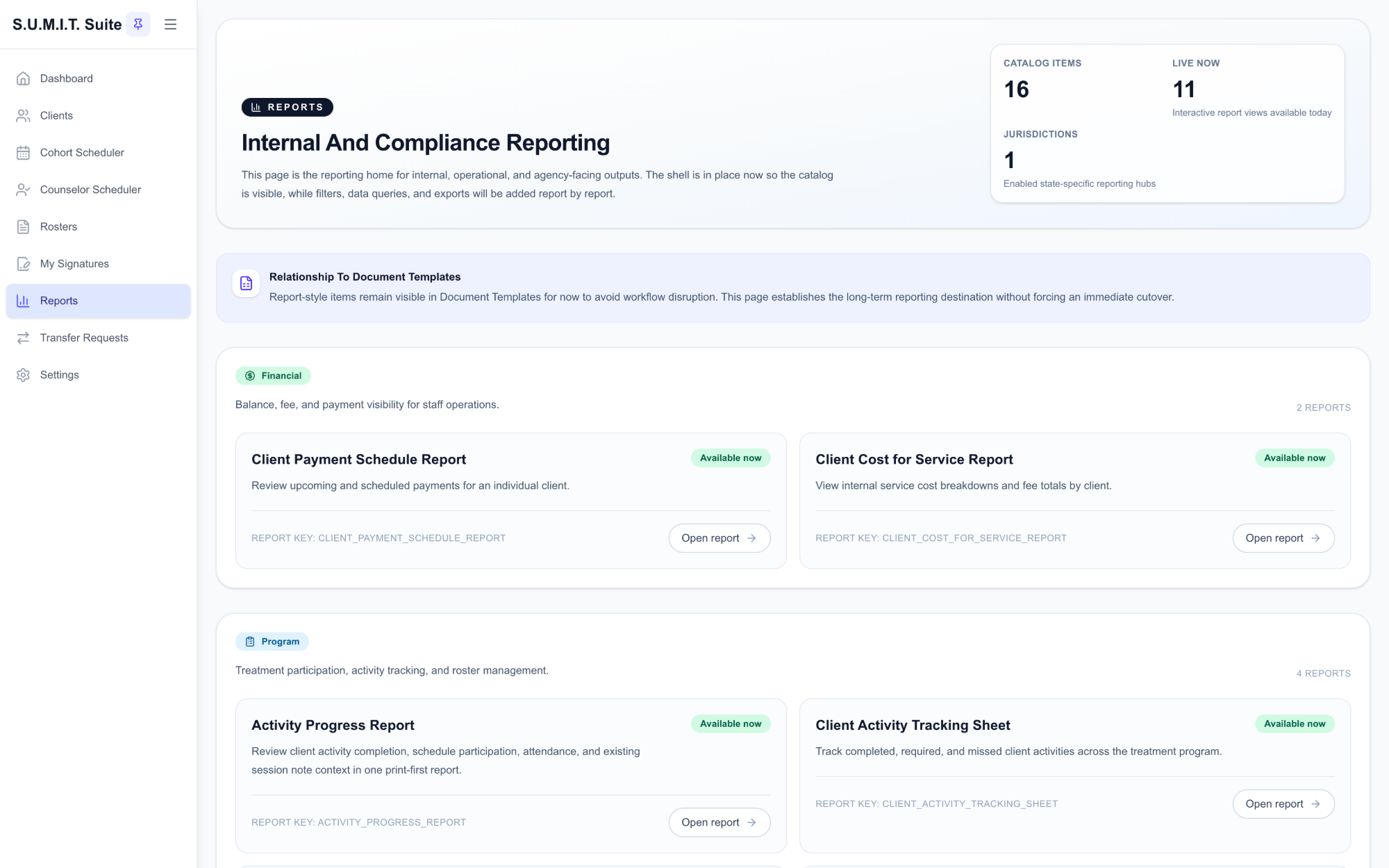 sumithos analytics and compliance reporting page